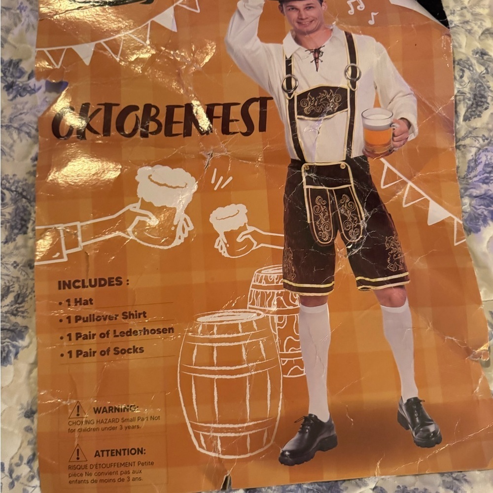 Brown Lederhosen with White Shirt - Picture 3 of 4